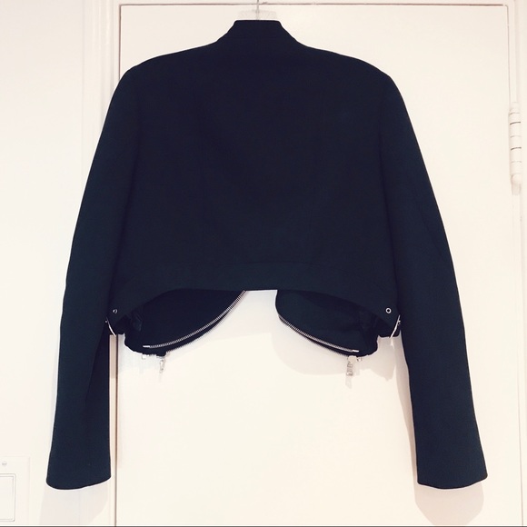 Zara Cropped Black w/Silver Hardware Jacket - Picture 9 of 12